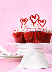 Image showing Valentine cupcakes