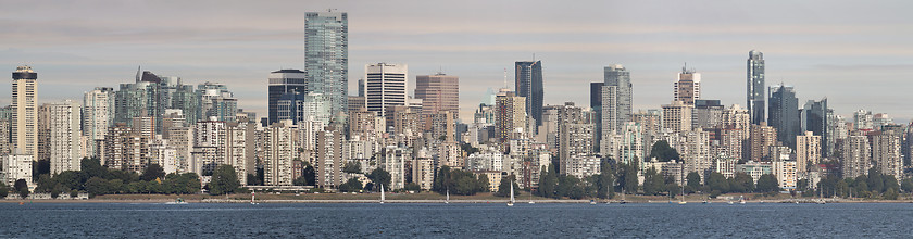 Image showing Vancouver BC Downtown Skyline by English Bay