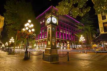 Image showing Historic Steam Clock in Gastown Vancouver BC