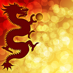 Image showing Happy Chinese New Year Dragon with Blurred Background