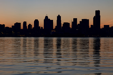 Image showing Seattle Downtown Skyline Silhouette