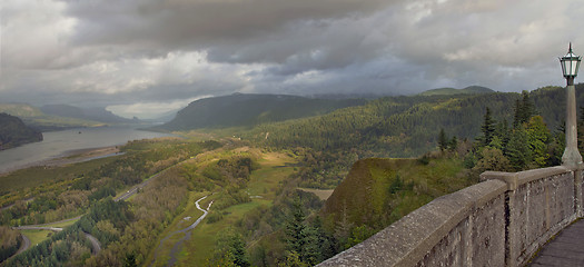 Image showing Columbia River Gorge View from Crown Point