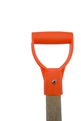 Image showing Orange snow shovel handle 