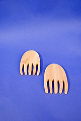 Image showing Two wooden foot 