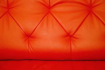 Image showing Stichings of red leather background