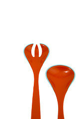 Image showing Two red plastic tools 