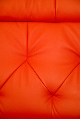 Image showing Stichings of red leather background