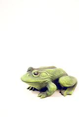 Image showing Green frog made of clay 