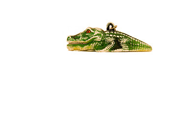 Image showing Green crocodile toy 