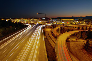 Image showing Seattle Washington Highway Light Trails