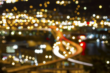 Image showing Portland Oregon Out of Focus City Lights