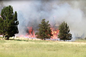 Image showing Lightning Strike Fire on Farmland