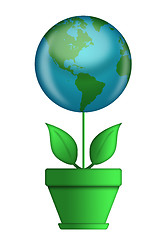 Image showing Go Green Flower Pot with Globe