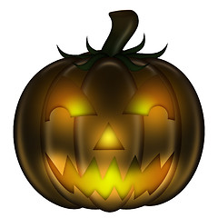 Image showing Halloween Carved Pumpkin Isolated on White Background