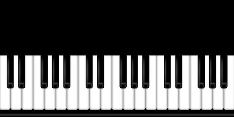 Image showing Piano Keyboard Black and White Background