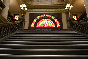 Image showing Stairway to Stained Glass in the Capital Building