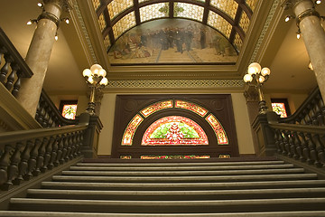 Image showing Stairway to Stained Glass in the Capital Building