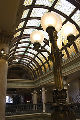 Image showing Stained Glassesin the Roof of the Capital Building
