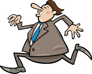Image showing running overweight businessman