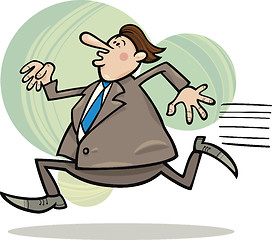 Image showing running businessman