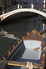 Image showing Boat moored in Venice