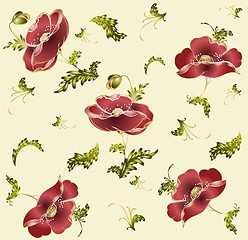 Image showing Seamless background from a flowers ornament, fashionable modern wallpaper or textile.   Illustration poppy.