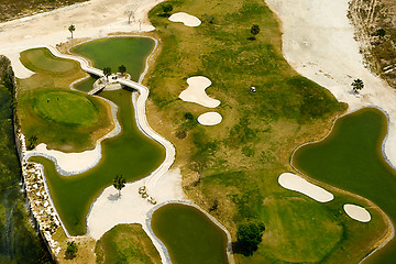 Image showing Elevevated view of golf course