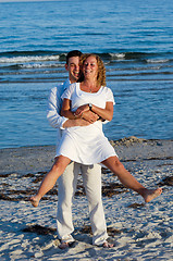 Image showing Happy young couple at beach