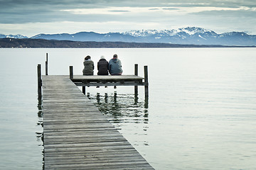 Image showing three at the jetty