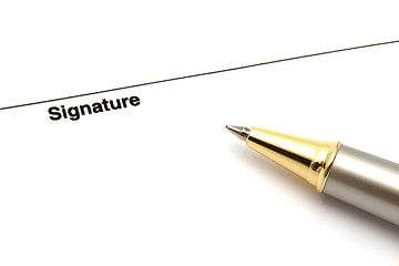 Image showing Pen and signature paper 