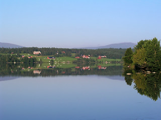 Image showing Blue sky and lake