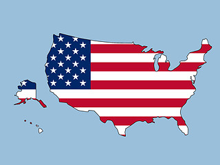 Image showing USA flag in map