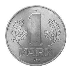 Image showing Vintage 1992 DDR coin isolated