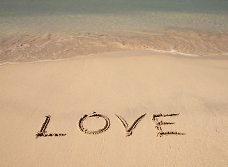 Image showing love on the beach