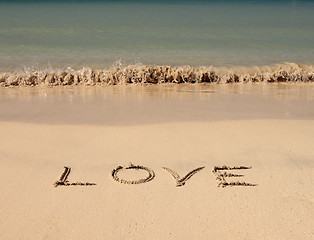 Image showing love on the beach