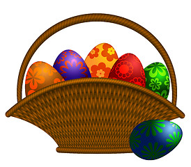 Image showing Basket of Easter Day Eggs Illustration