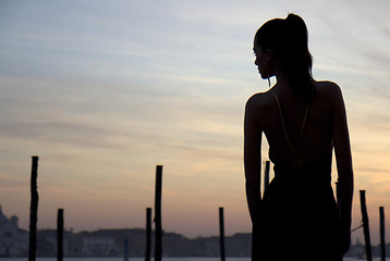 Image showing Silhouette woman