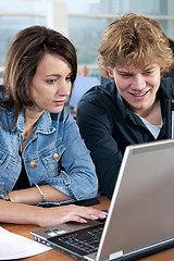 Image showing Two students cooperating