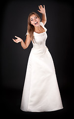 Image showing beautiful young girl in a white gown