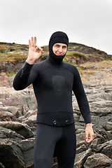 Image showing diver prepares to dive