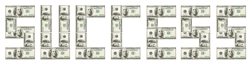 Image showing Word success made with dollar