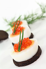 Image showing Canape with egg