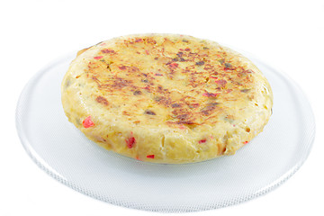 Image showing peasant omelette with potatoes, onions and peppers