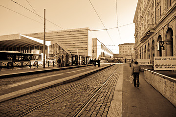 Image showing A man walking on the street