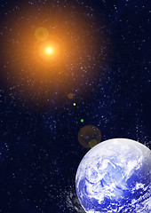 Image showing earth and sun