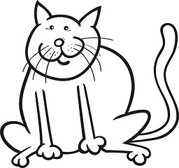 Image showing Funny cat coloring page