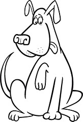 Image showing funny sitting dog coloring page