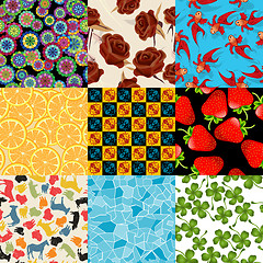 Image showing Seamless pattern set