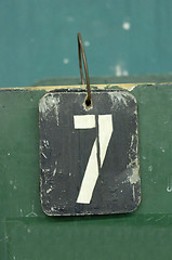 Image showing number tag, seven