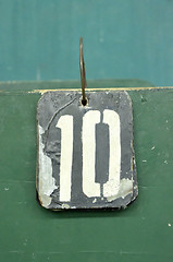 Image showing number tag, ten